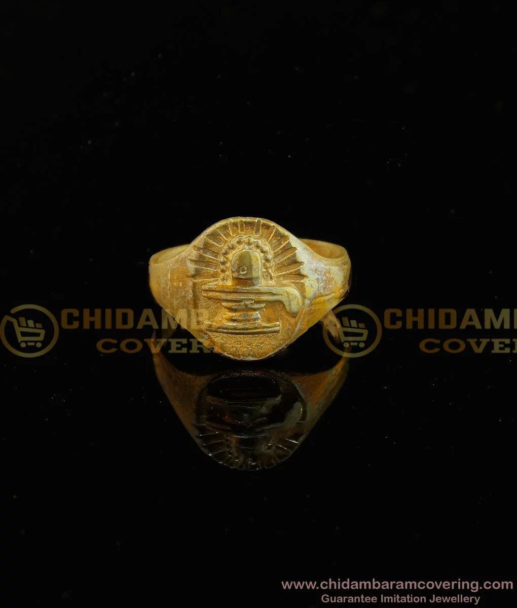1 Gram Gold Plated Shivling With Diamond Gold Plated Ring For Men - Style  B270, सोने का पानी चढ़ी हुई अंगूठी - Soni Fashion, Rajkot | ID:  2850396808533