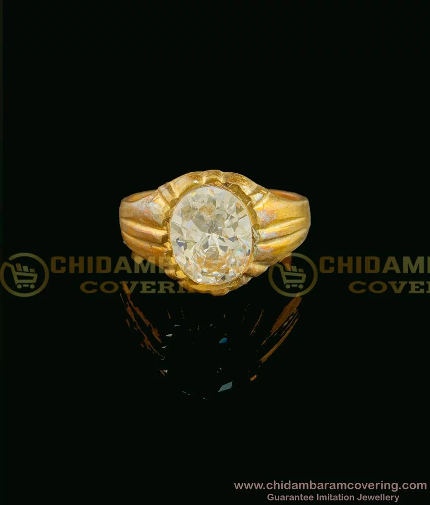 Buy Sparkling Pahchaloha Daily Wear White Stone Astrology Finger Ring for  Men