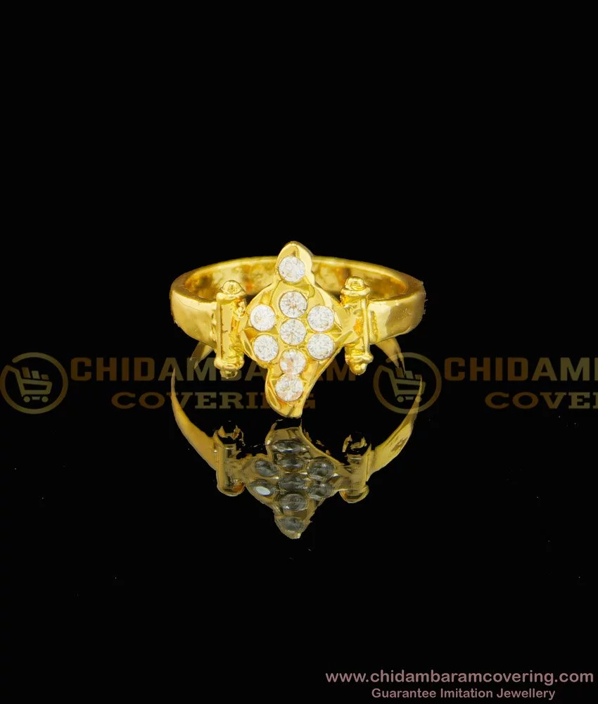 1 Gram Gold Forming White Stone with Diamond Fashionable Design Ring -  Style A492 Price Just ₹1100.00 #GoldenRing #T… | Fashion rings, Ring designs,  Gents gold ring