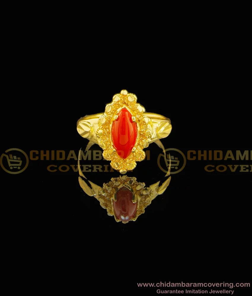 Ring - Coral Ganesha | Gujjadi Swarna Jewellers