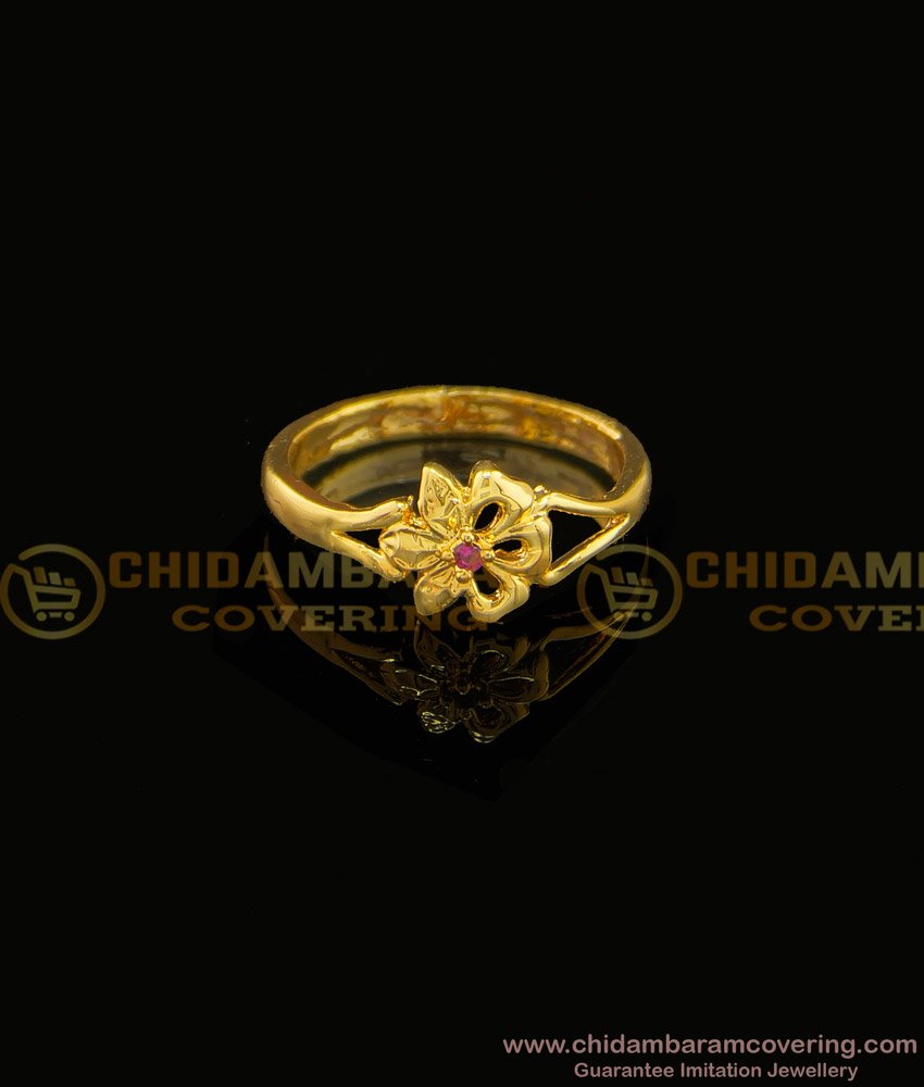 RNG088 - Beautiful flower Modern gold Ring Design impon Stone Ring imitation jewelry 