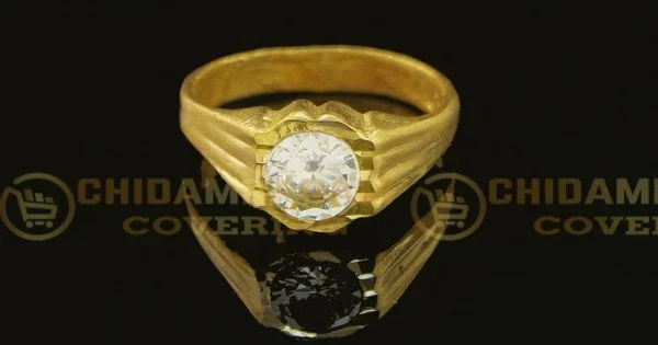 Buy Beautiful Impon Finger Ring Modern Plain Gold Ring for Female