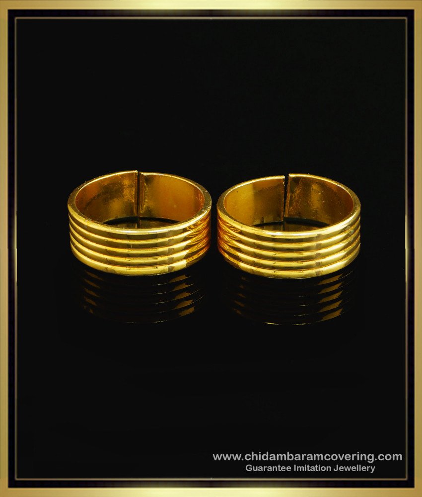 gold plated metti, toe ring India, bichiya design, 