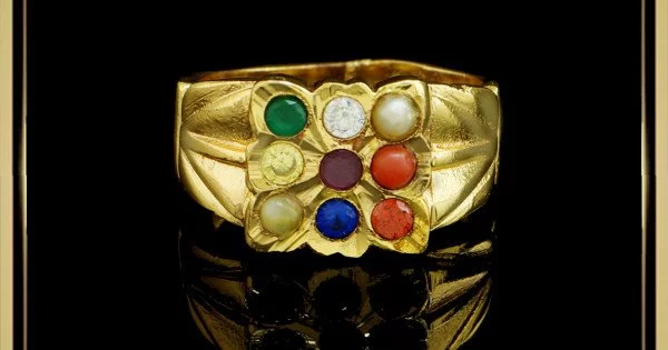 rng169 latest five metal navaratna gold ring design gold plated rasikal mothiram online 1