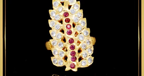 Buy Pure Gold Plated Panchaloha Jewellery Stone Sangu Finger Ring Designs  for Female