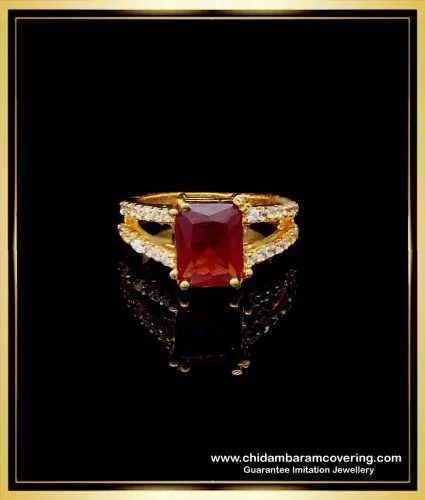 Golden Plated Color-full Stone Zircon Leaf Finger Ring, Jewellery, Rings  Free Delivery India.