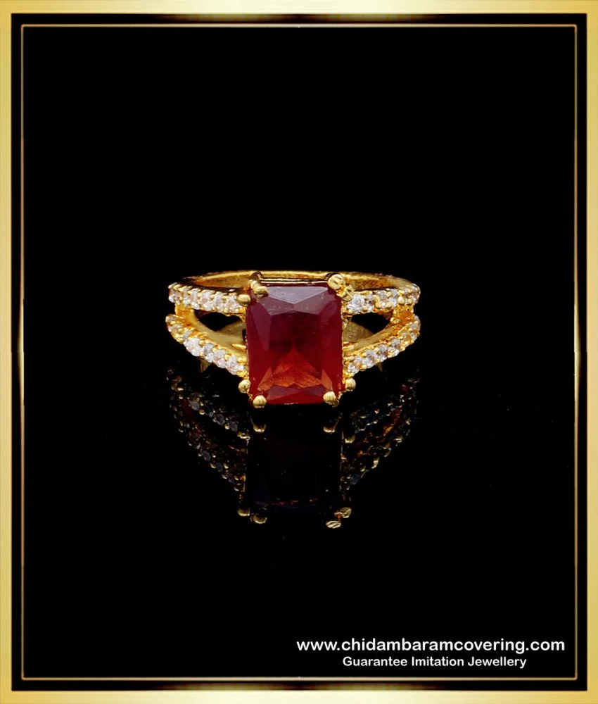 Men's Ring with Red Stone | Men's Gold Ring with Red Ruby | J F M – J F M