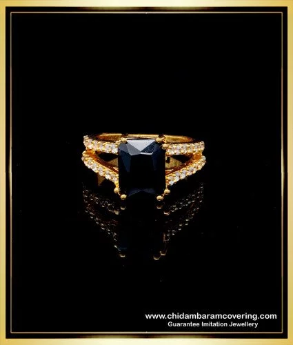Black Diamond Rose Gold Ring Design for Female ADLR231