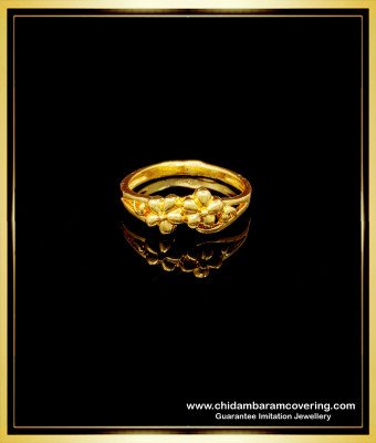 RNG241 - Pure Impon Ring Flower Design Real Gold Look Finger Ring for Ladies 