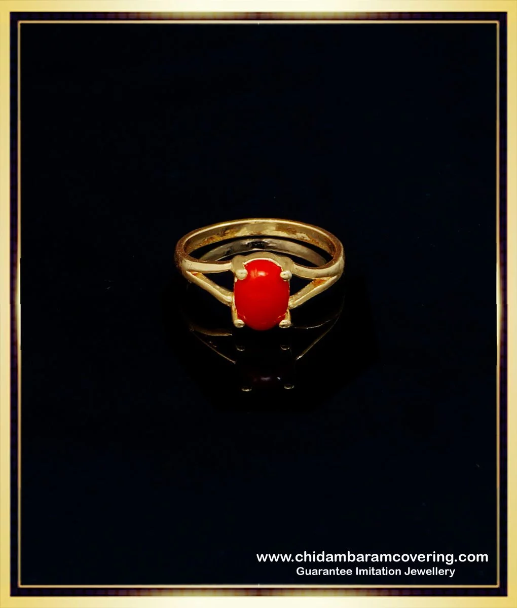 Handcrafted Silver Gold Plated Coral Ring - Adore Jewels