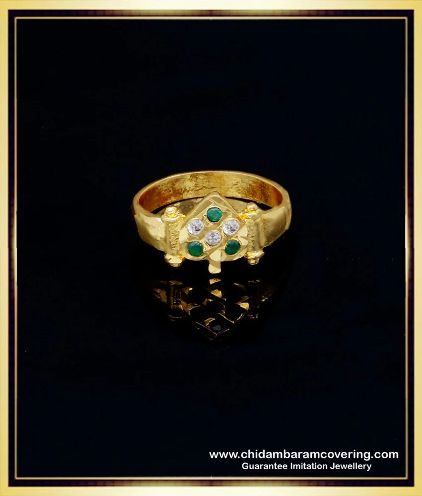 Buy Original Impon Gold Ring Design White and Ruby Stone Panchaloha Rings  for Women