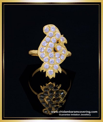 RNG293 - Gold Design White Stone Original Impon Finger Ring