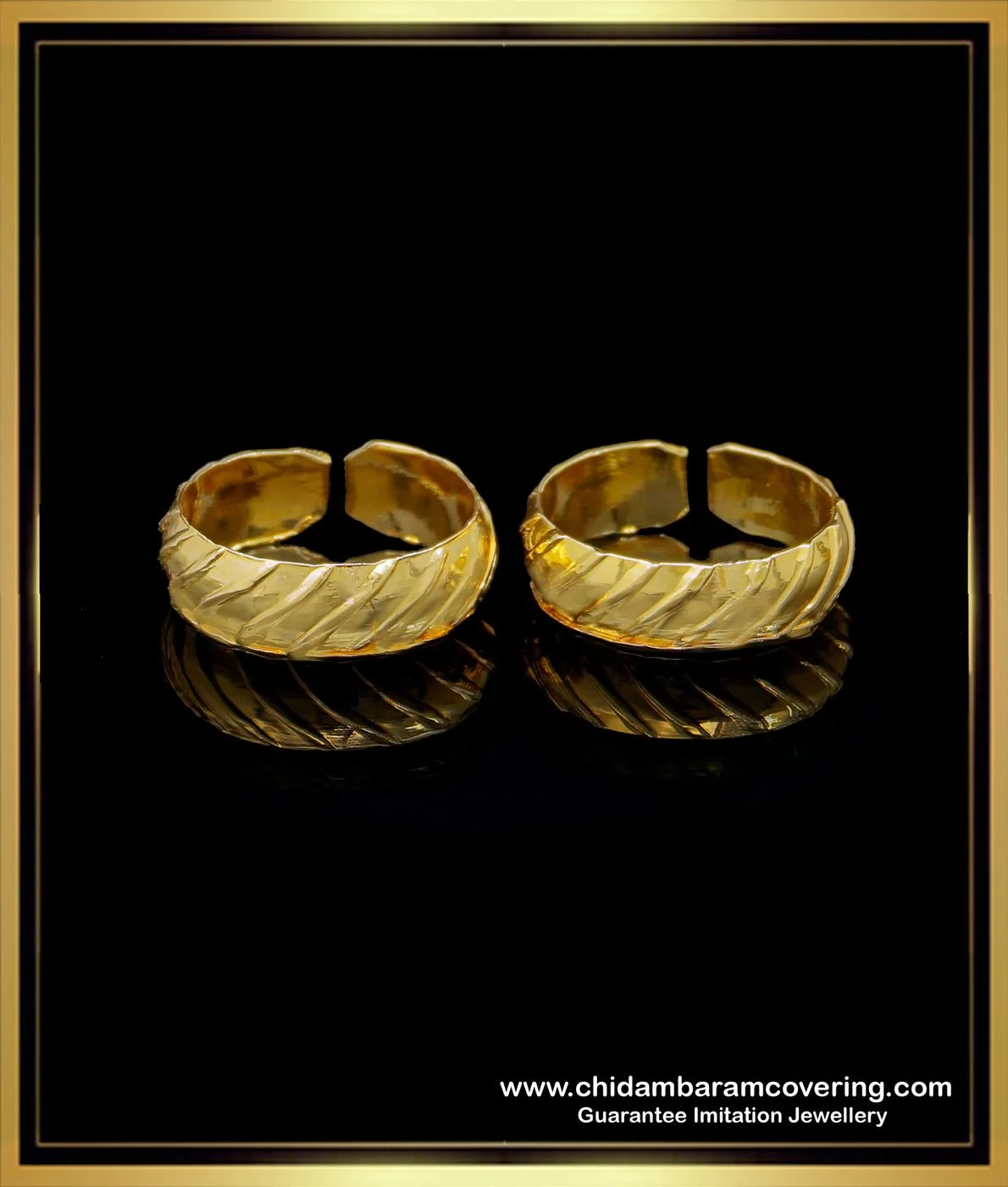 Indian Toe Rings Metti Online Antique Gold Plated With Stone Colour Options  T21284