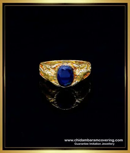 Blue Stone Design Rose Gold Ring – atjewels.in