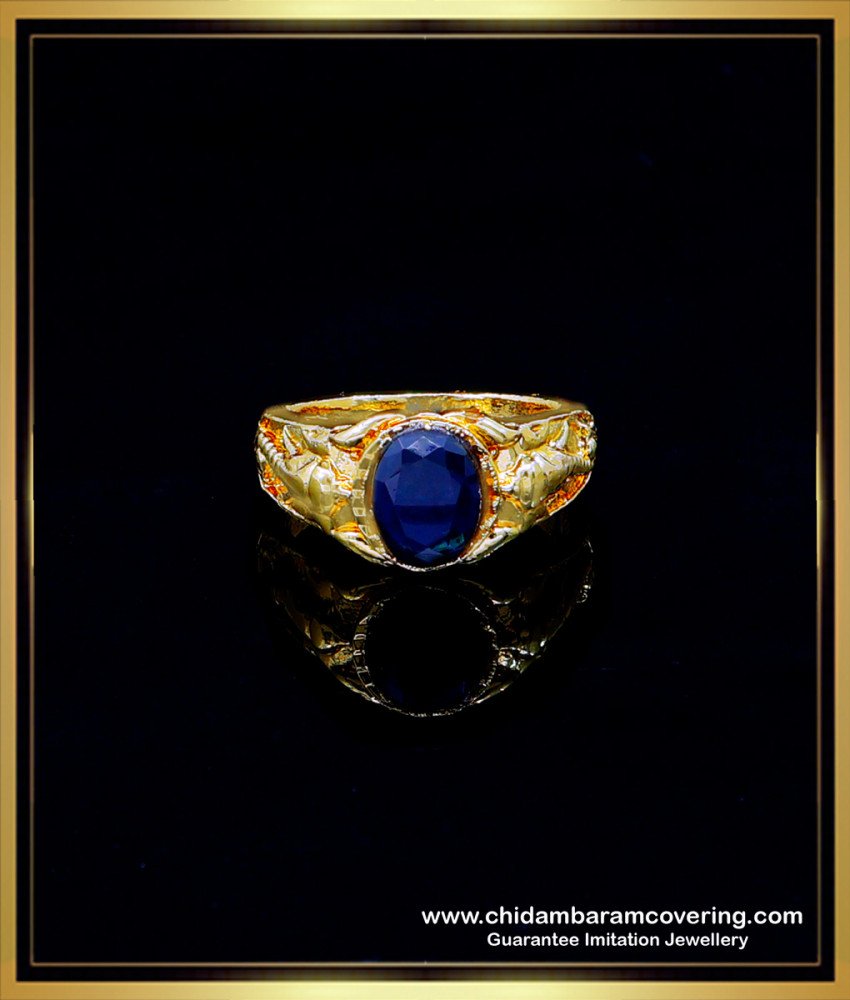 Beautiful Blue Stone Original Impon Finger Ring for Men