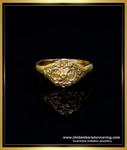 Yellow Hexagon Stone Glittering Design Gold Plated Ring For Men - – Soni  Fashion®