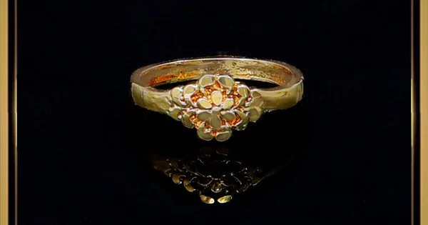 Buy Latest Impon Real Gold Design White Stone Small Size One Gram Gold  Stone Ring for Girls