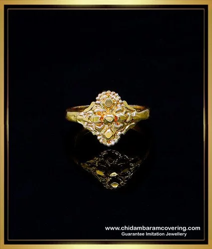 rng342 flower design gold covering jewellery panchaloha ring online 1