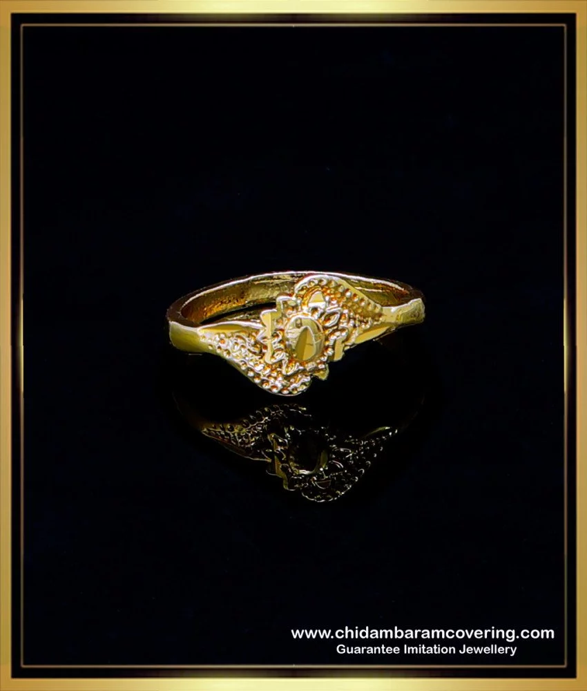 rng343 simple gold design daily wear women 5 metal ring online 1