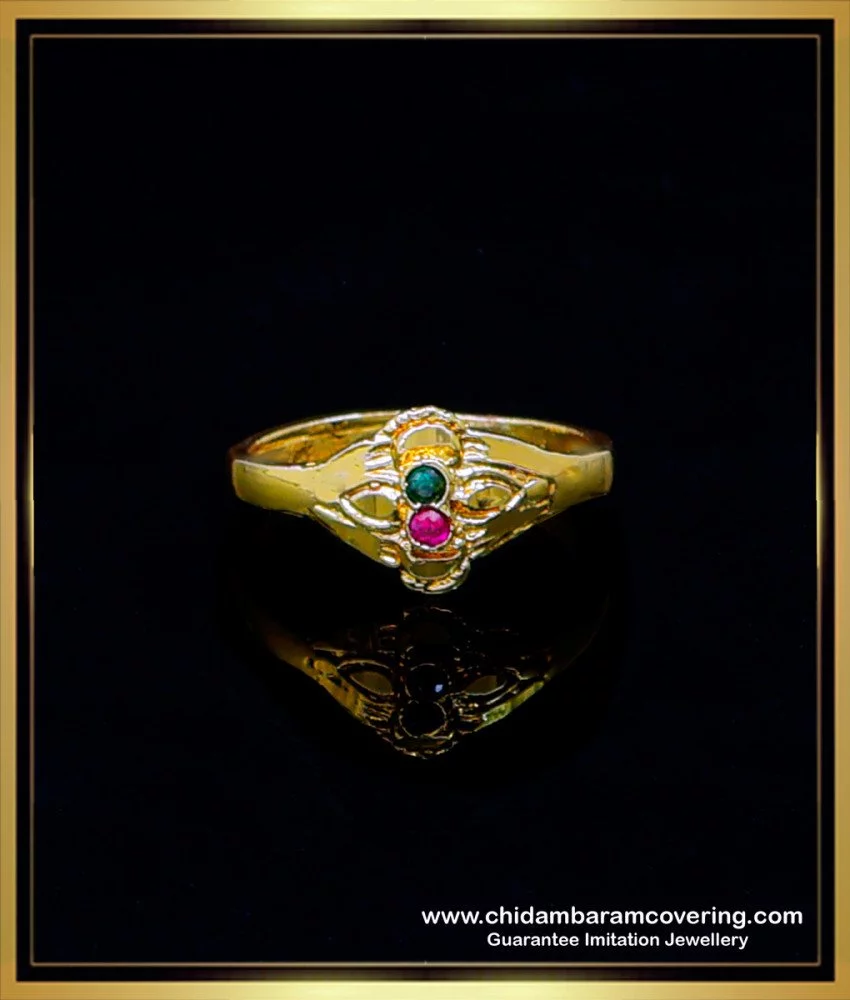 Buy Natural Green Jade Gold Plated Ring Online in India - Mypoojabox.in