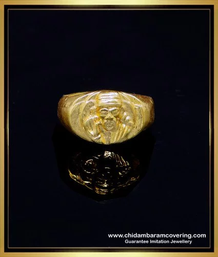 Buy DULCI Gold Plated Brass Sai Baba Sainatha Sri Sai Om Sairam Of Shridi  Finger Ring at Amazon.in