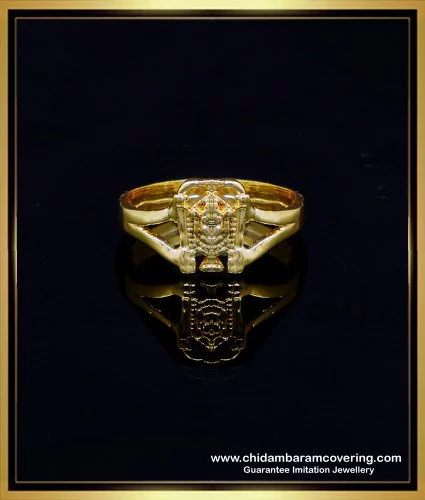 Buy Pure Impon Jewellery One Gram Gold Plated Om Ring Gold Design Buy Online