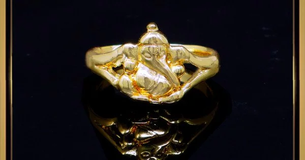 rng364 pure impon ganesh ring gold design buy online shopping 1