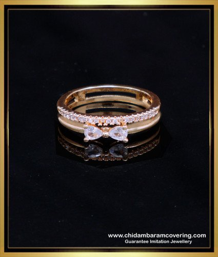 RNG401 - Simple Elegant Rose Gold Diamond Ring Design for Girls