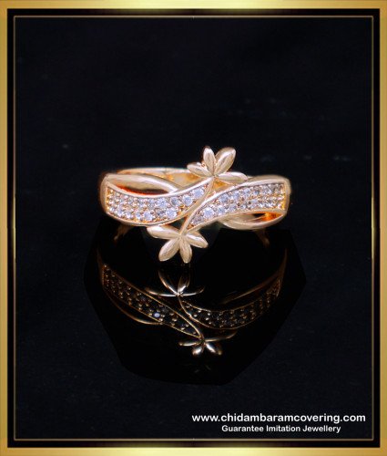 RNG403 - Real Gold Look Latest Rose Gold Finger Ring for Women