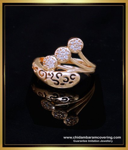 RNG406 - Attractive Party Wear Rose Gold Ring Design for Women